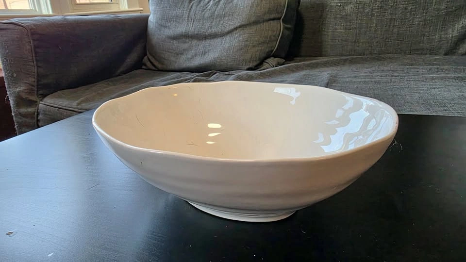 White Ceramic Serving Bowl (Made in Portugal)