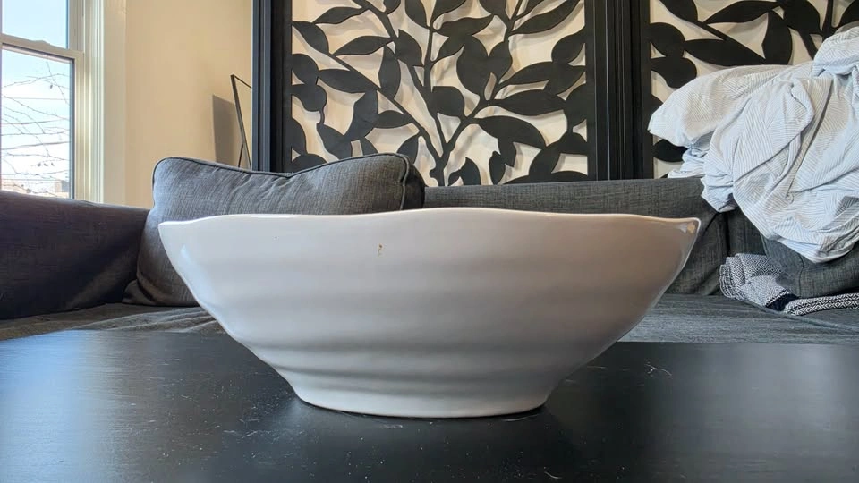 White Ceramic Serving Bowl (Made in Portugal) - photo 2