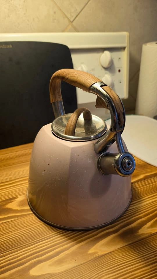 Blush Pink & Faux-Wood Tea Kettle (Stovetop) - photo 2