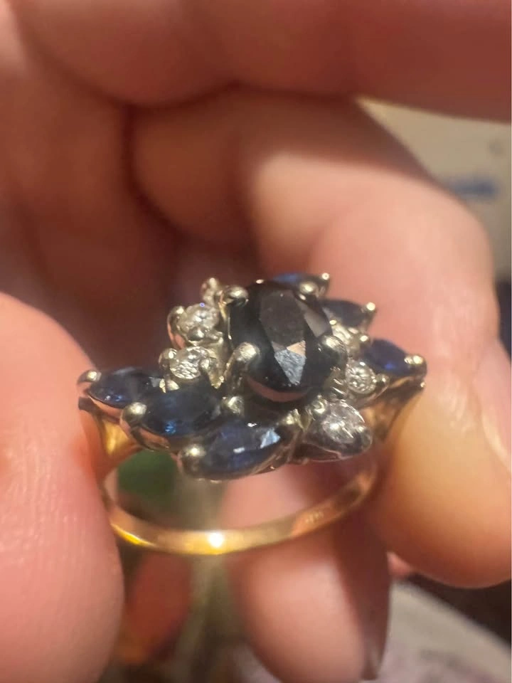 Gold Sapphire Diamond Engagement Ring - photo 4