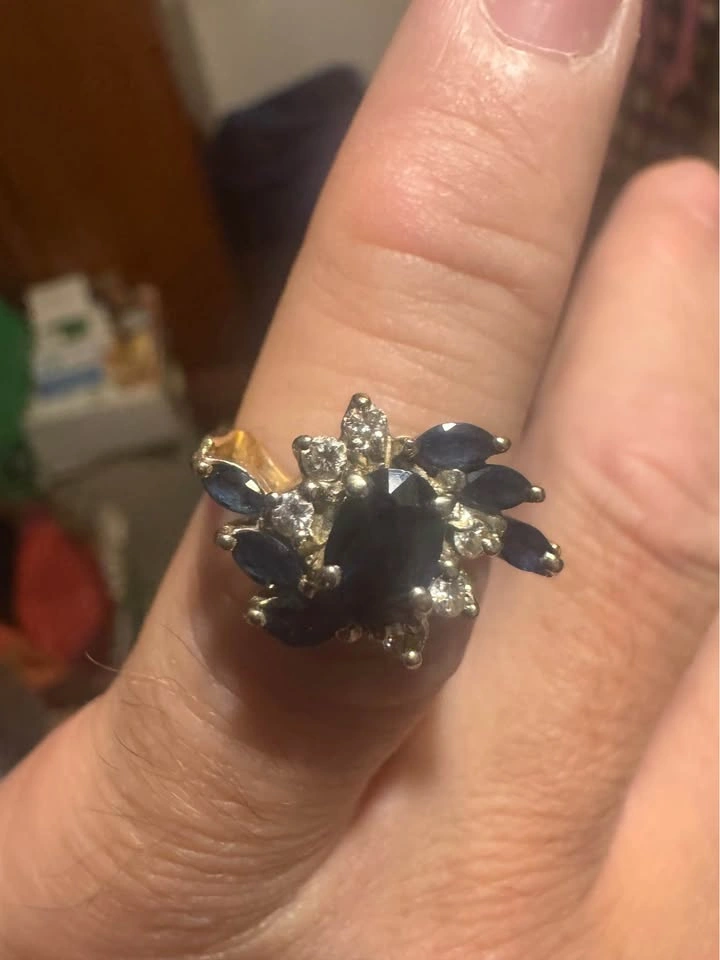 Gold Sapphire Diamond Engagement Ring - photo 5