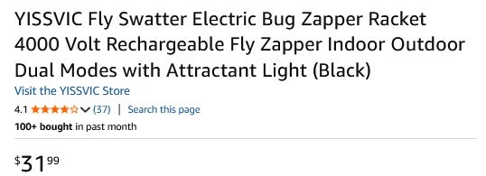 Electric Bug Zapper Racket (Brand New) - photo 2