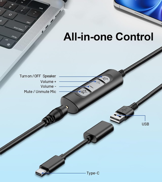 USB Headset with Microphone for PC & Laptop (Brand New) - photo 4