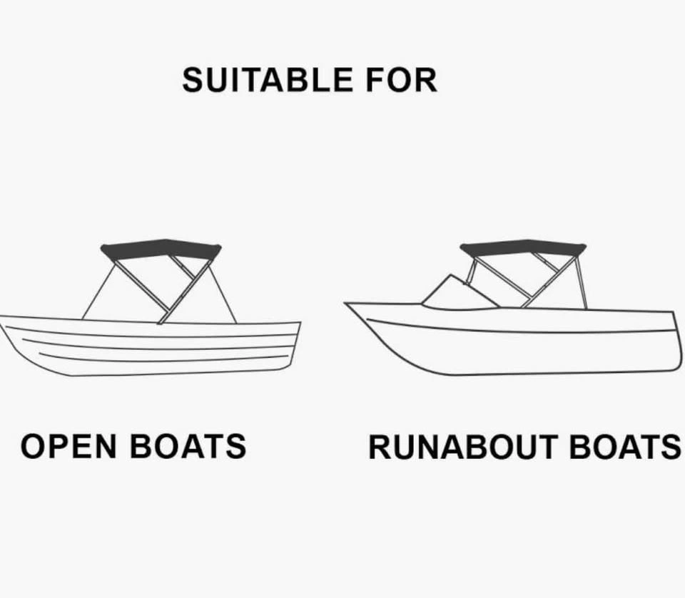 3 Bow Bimini Tops for Boats with Rear Support Poles - photo 3