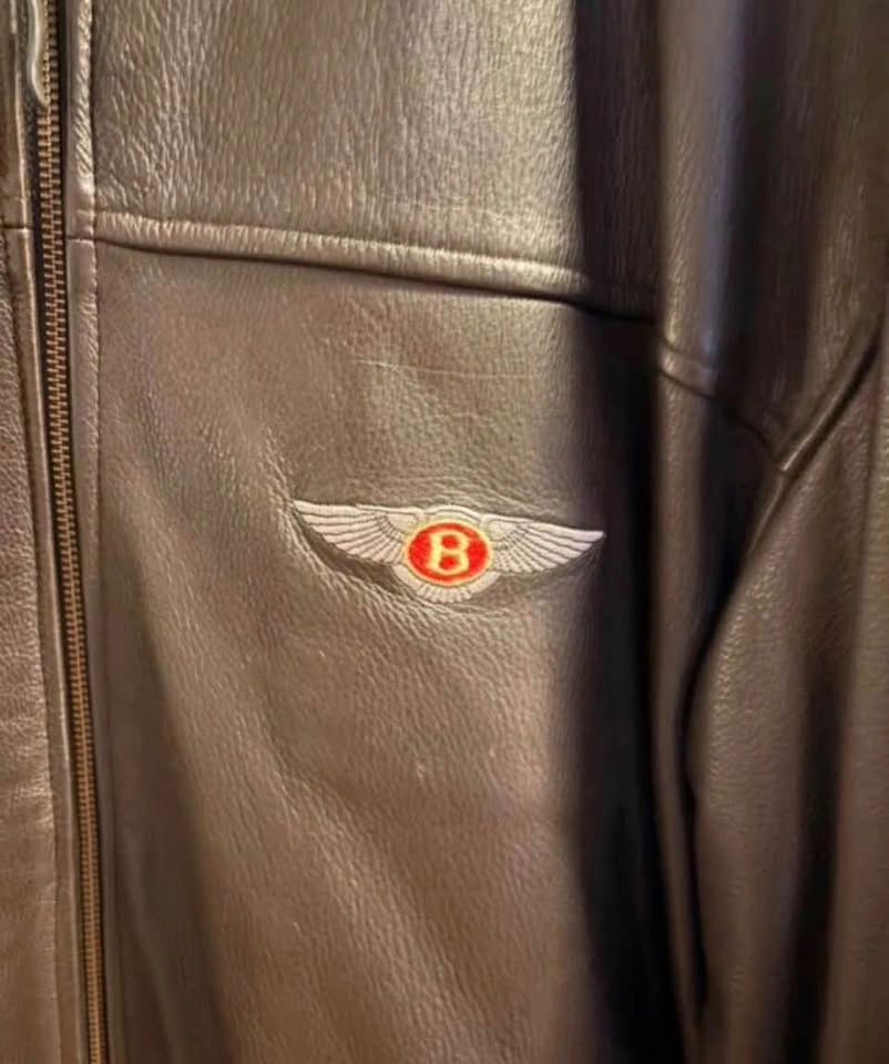 Vintage full-grain leather jacket BENTLEY motorcars men’s XL - photo 5