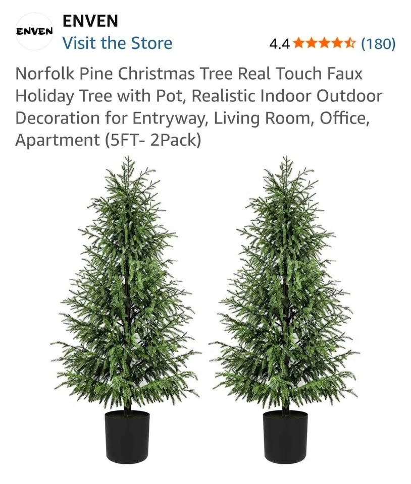 Norfolk Pine Christmas Tree Real Touch Faux Holiday Tree - photo 3
