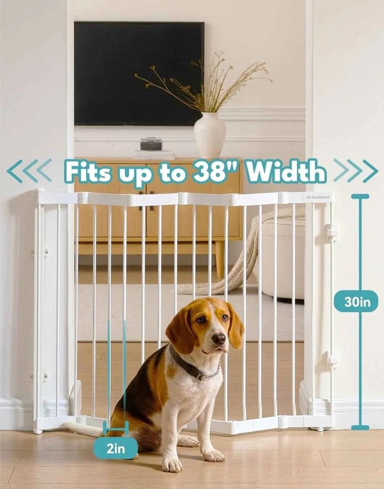 Retractable Safety Gate, Metal Adjustable Dog Gate - photo 3