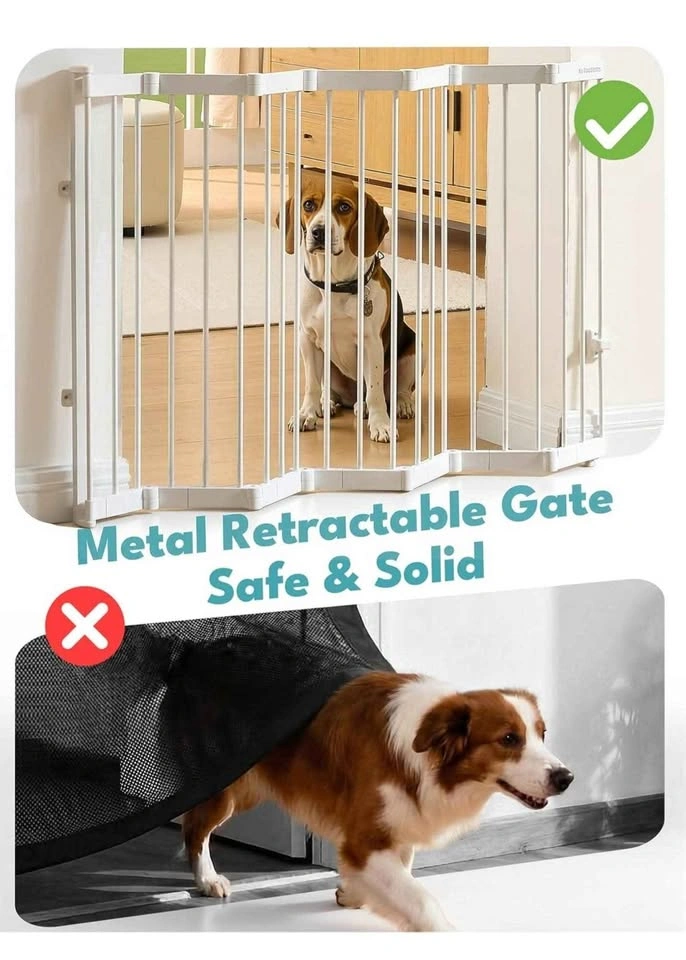 Retractable Safety Gate, Metal Adjustable Dog Gate - photo 4