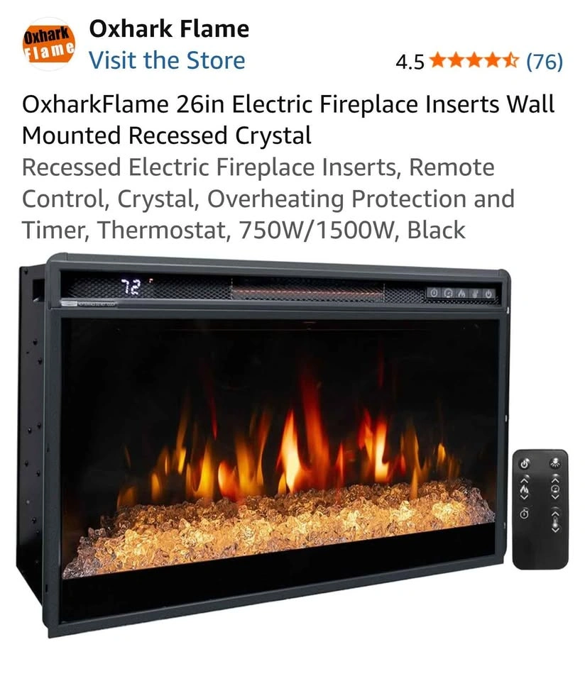 OxharkFlame 26in Electric Fireplace Insert - photo 3