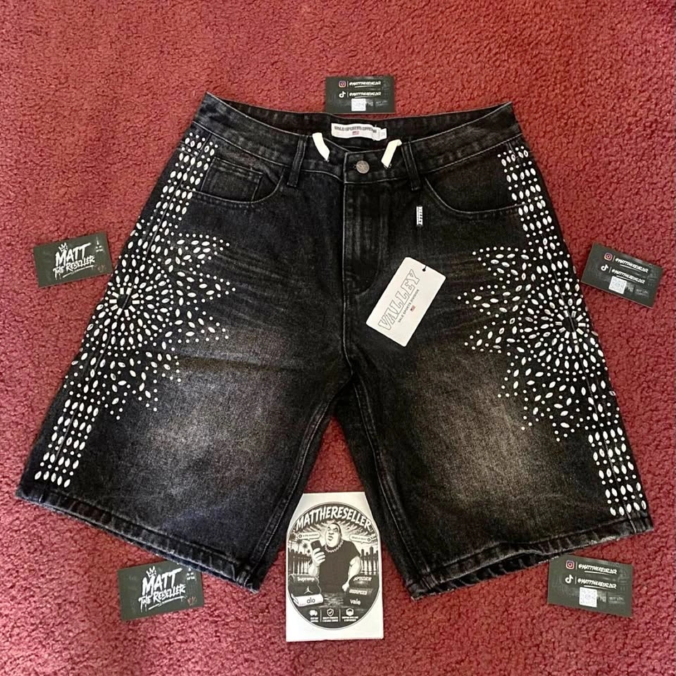 Vale valley black denim shorts
