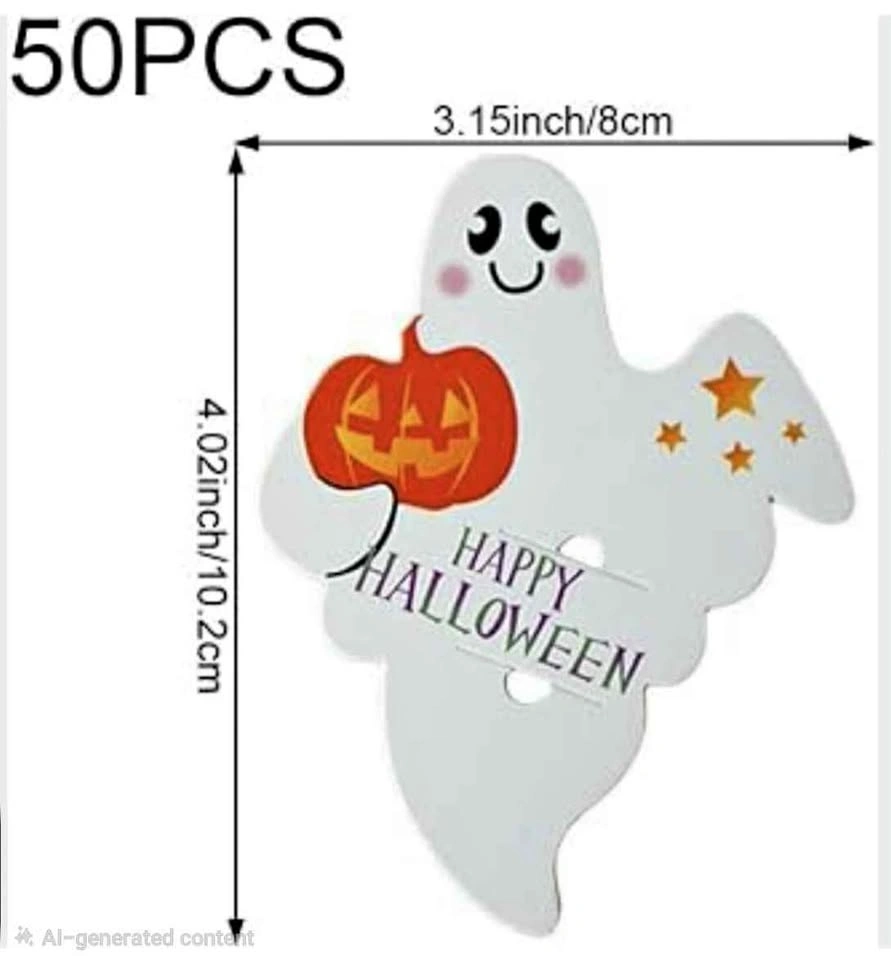 50PCS Ghost Halloween Lollipop Holders