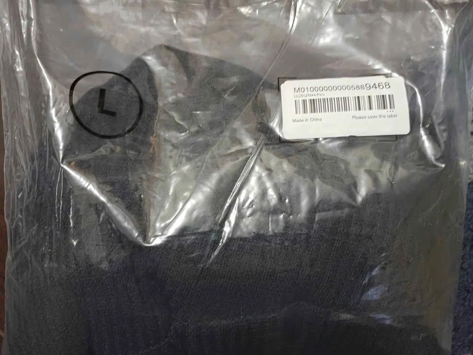 Black Waffle Knit V-Neck Long Sleeve Top Size L - photo 3