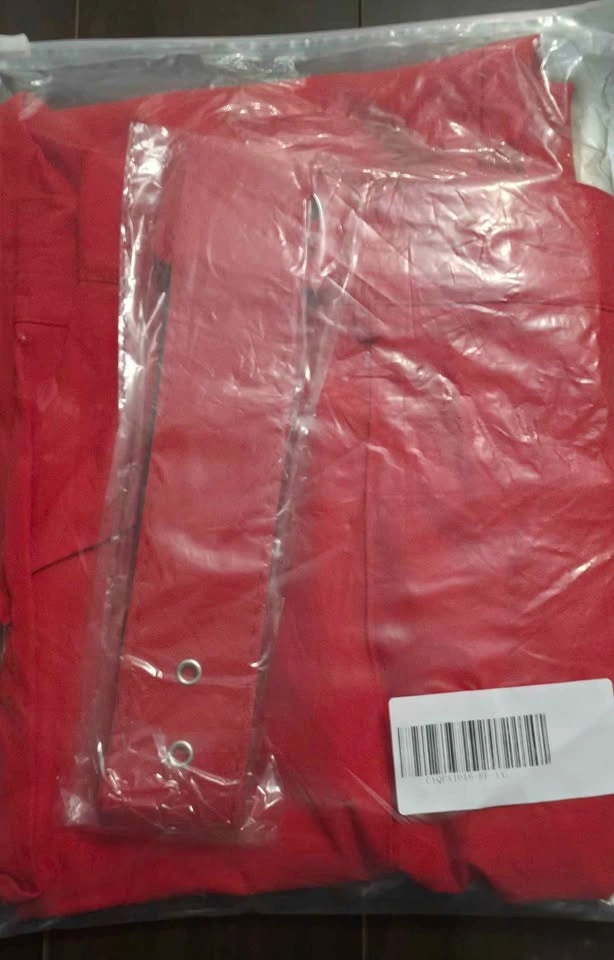 Red High-Waisted Trousers with Matching Belt - photo 4