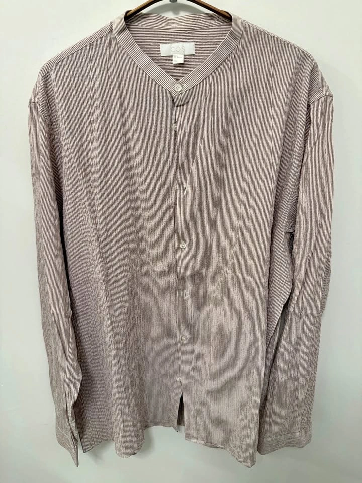 COS Grandad Collar Seersucker Shirt