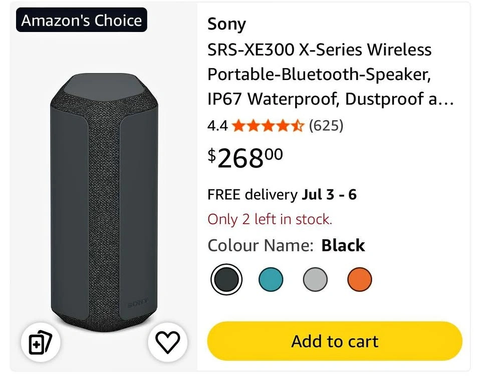Sony SRS-XE300 X-Series Wireless Portable Bluetooth Speaker