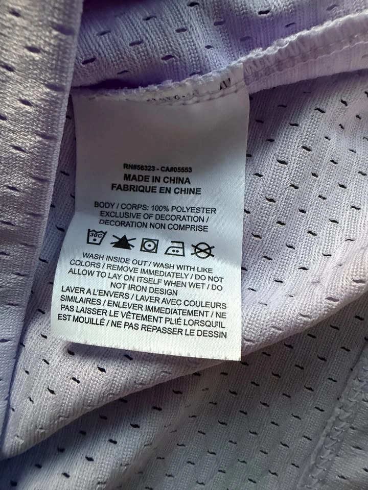 Nike Violet Mesh Short Sleeve Activewear Top Womens Size Large - photo 3