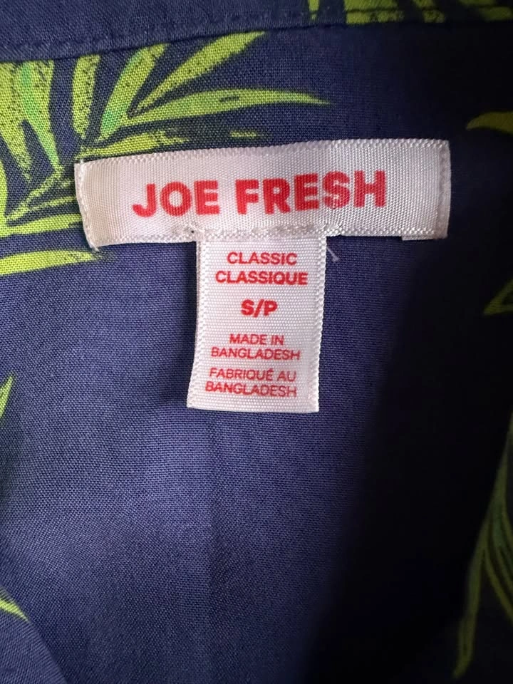 Joe Fresh Viscose Pineapple Hawaiian Shirt Small S Blue Tropics - photo 3