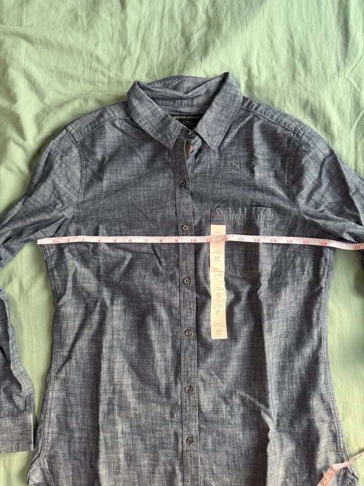 Banana Republic Chambray Shirt Womens Petite Small NWT - photo 4