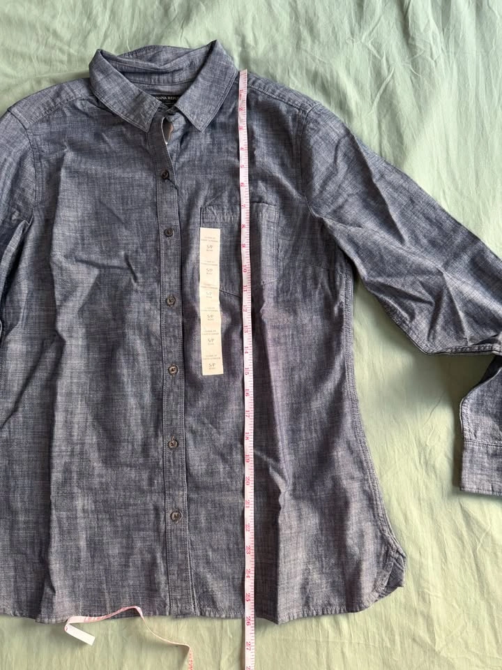 Banana Republic Chambray Shirt Womens Petite Small NWT - photo 5