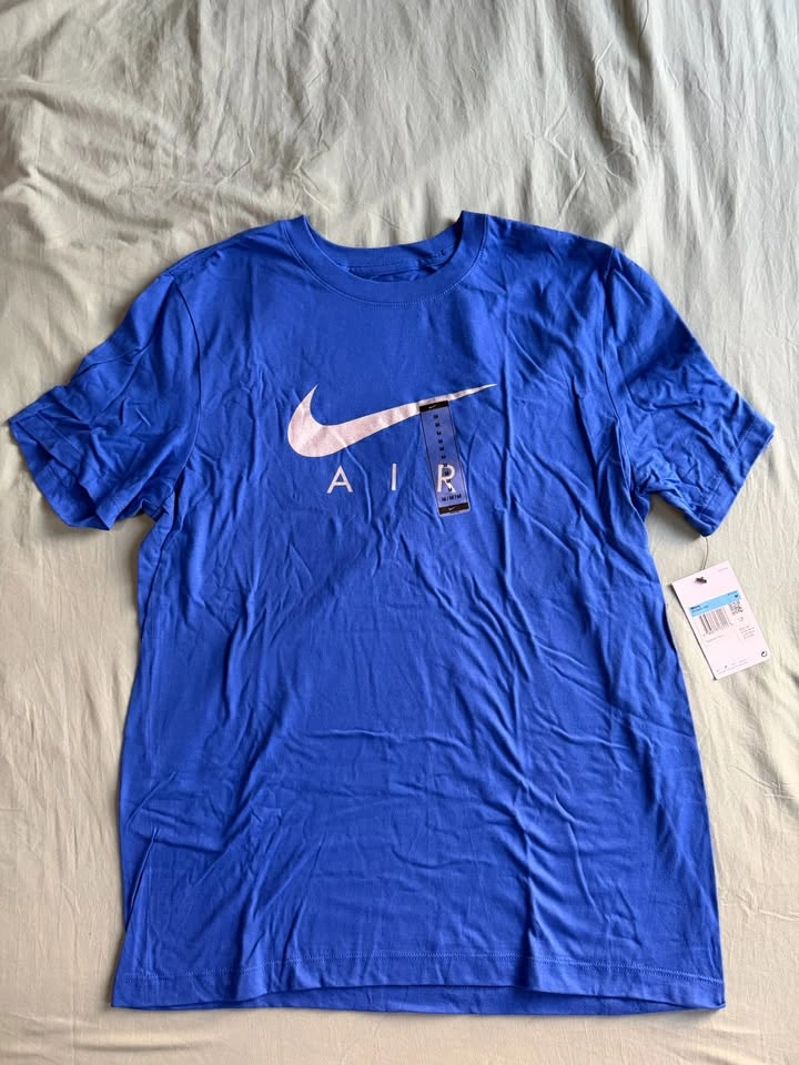 Nike Air Mens T-Shirt Blue White Swoosh Graphic Tee Medium NWT - photo 2