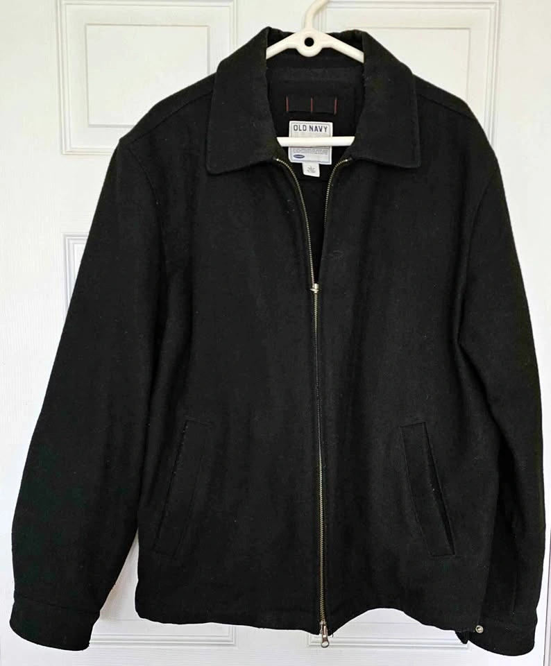 Vintage Old Navy Men's 75% Wool Blend Quilted Zip Work Jacket -