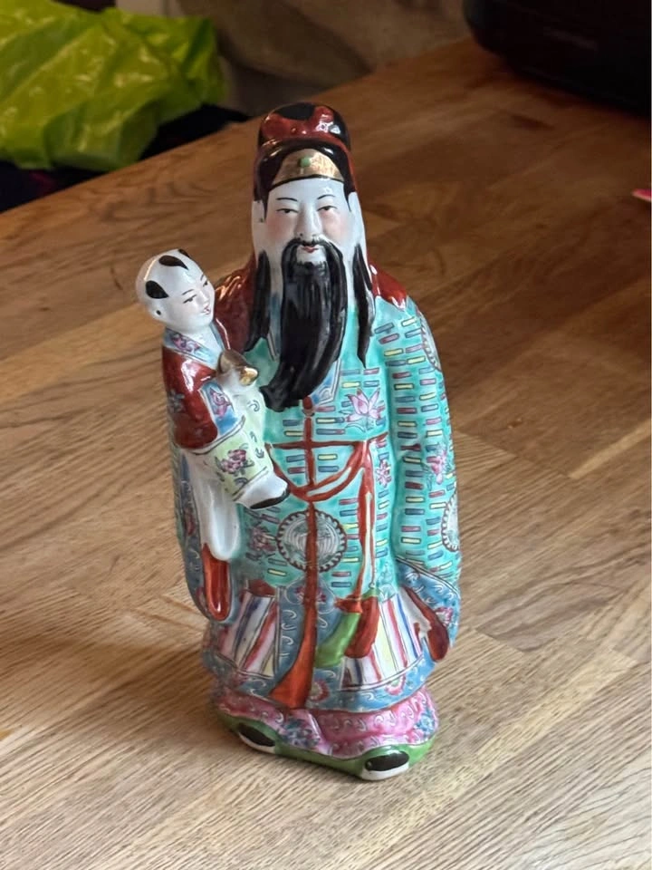 Vintage Chinese Porcelain Three Immortals Figurine Gods 13" - photo 2