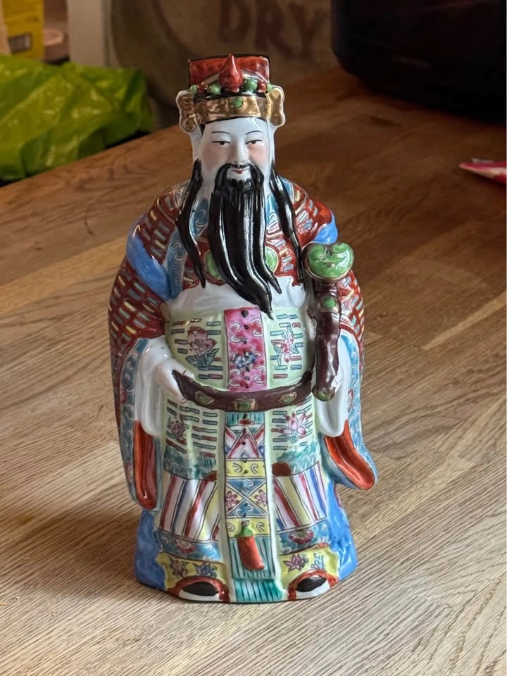 Vintage Chinese Porcelain Three Immortals Figurine Gods 13" - photo 4
