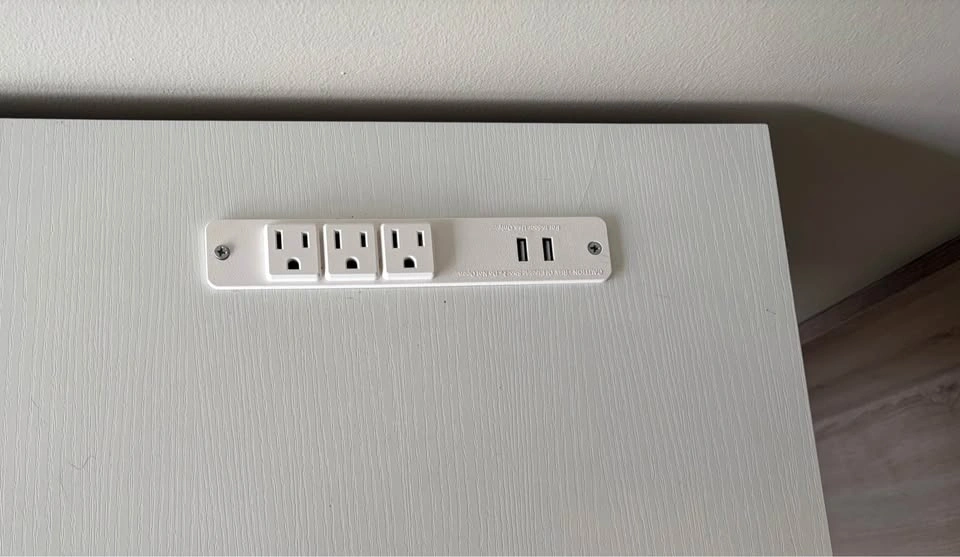 White Reversible L-Shaped Desk with Power Outlet and Drawers - photo 4