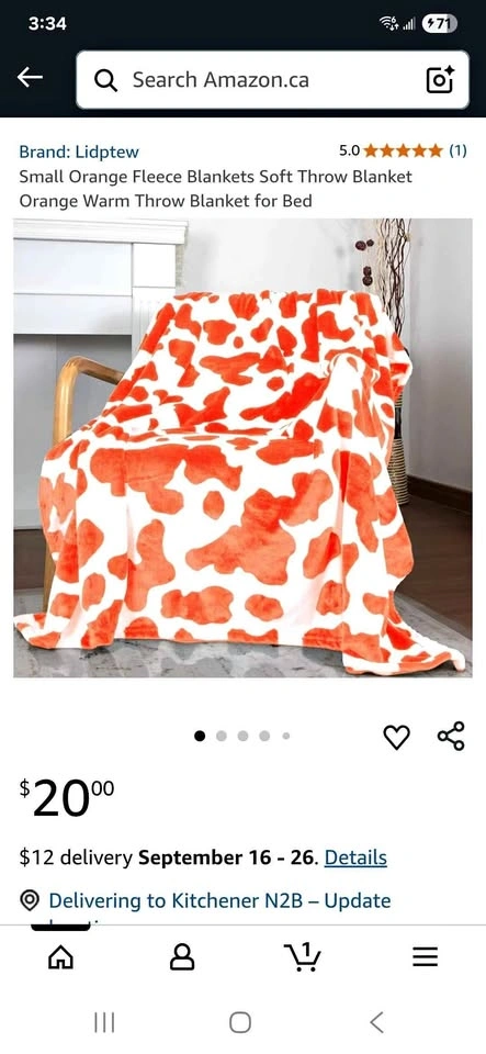 Orange Fleece Blanket
