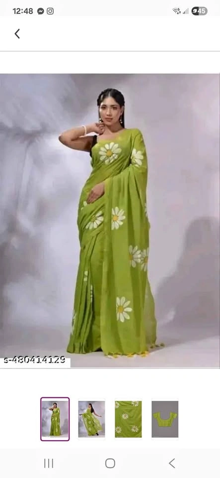 Khadi Floral Print Saree