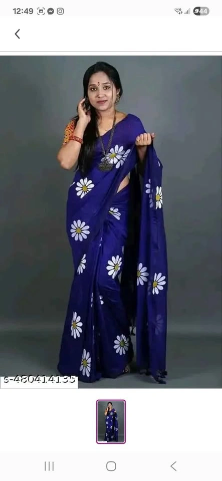 Khadi Floral Print Saree - photo 2