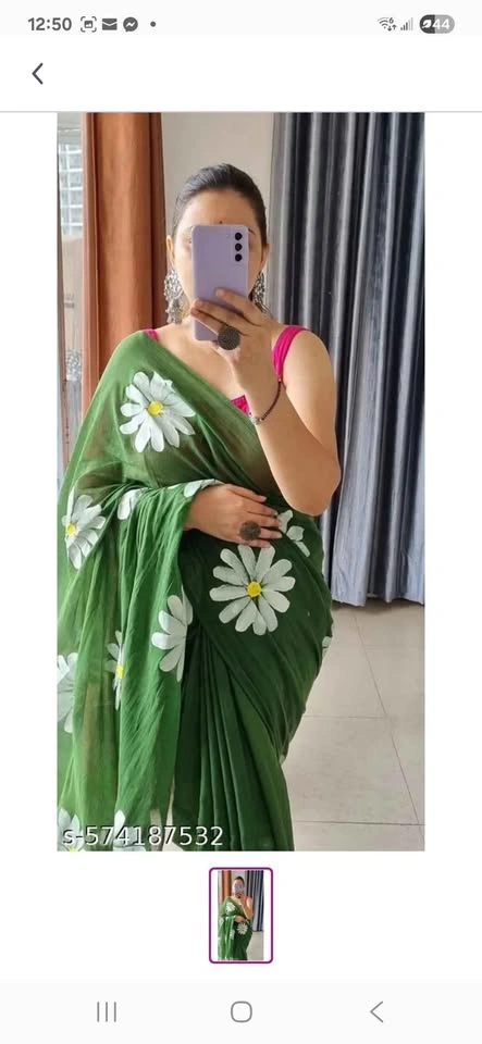 Khadi Floral Print Saree - photo 3