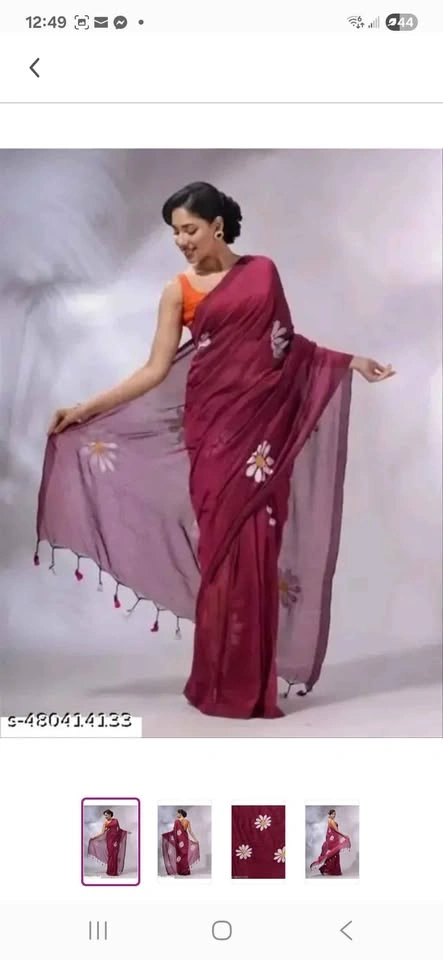 Khadi Floral Print Saree - photo 4