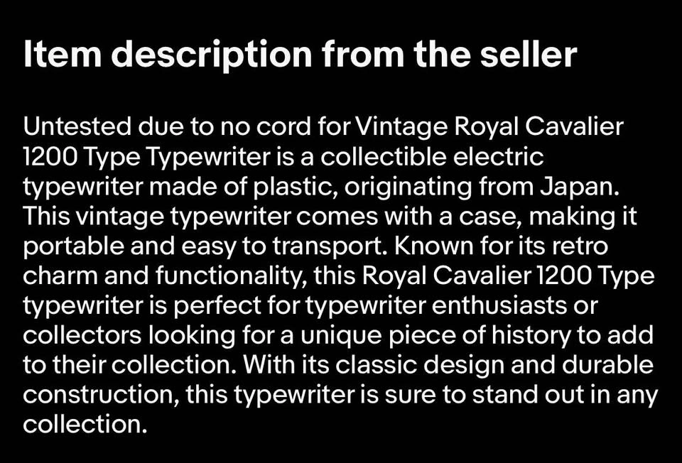 Royal Cavalier 1200 Vintage Typewriter - photo 3