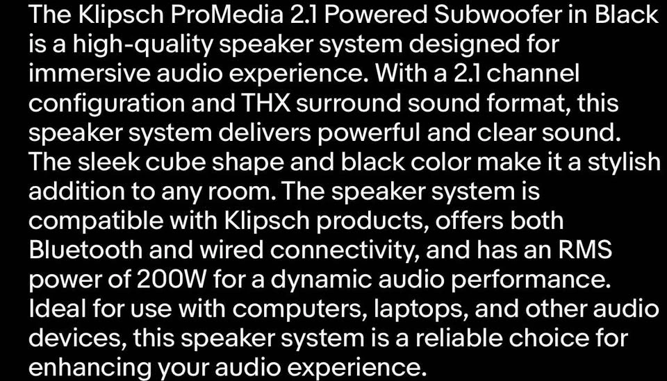 Klipsch ProMedia 2.1 Subwoofer - photo 3