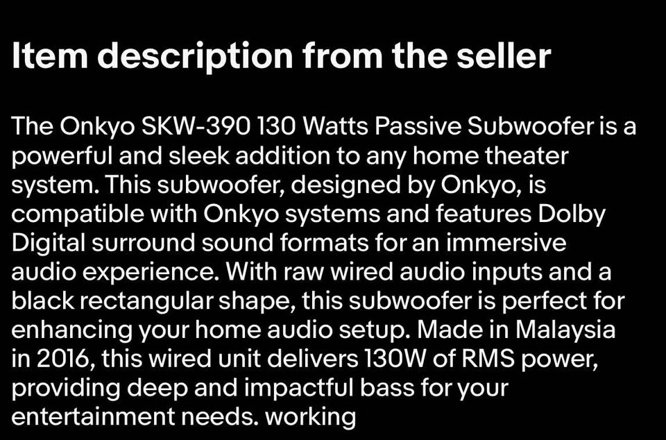 Onkyo SKW-390 subwoofer - photo 3