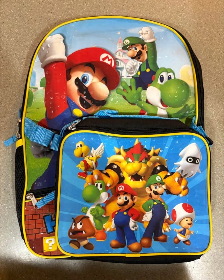 Super Mario Backpack Set including lunchbox - photo 2