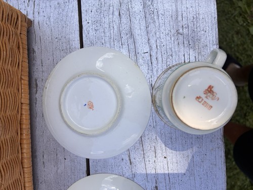 Vintage Lomonosov Soviet Porcelain Summer Garden Cup Set - photo 5
