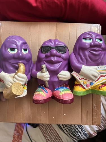Grimace McDonald's Hand Painted Ceramic Music Band Figurines 3pc