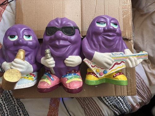 Grimace McDonald's Hand Painted Ceramic Music Band Figurines 3pc - photo 2