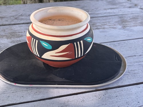 L. Toya Jemez Pueblo Pottery Jar Hand Painted Native Art - photo 2