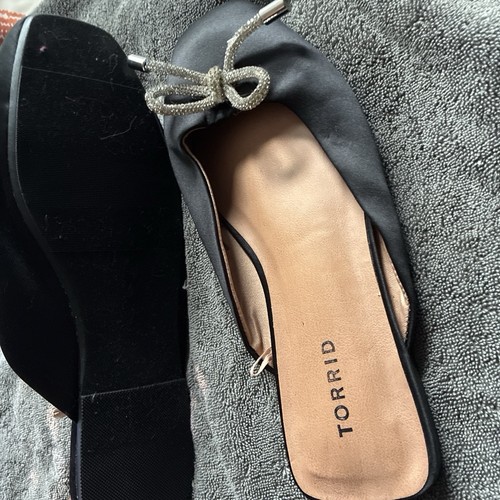 Torrid Black Satin Rhinestone Bow Mules - photo 3
