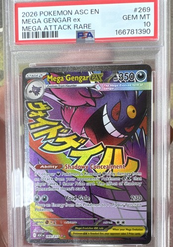 PSA 10 Gem Mint Pokémon TCG Mega Gengar ex 269/217
