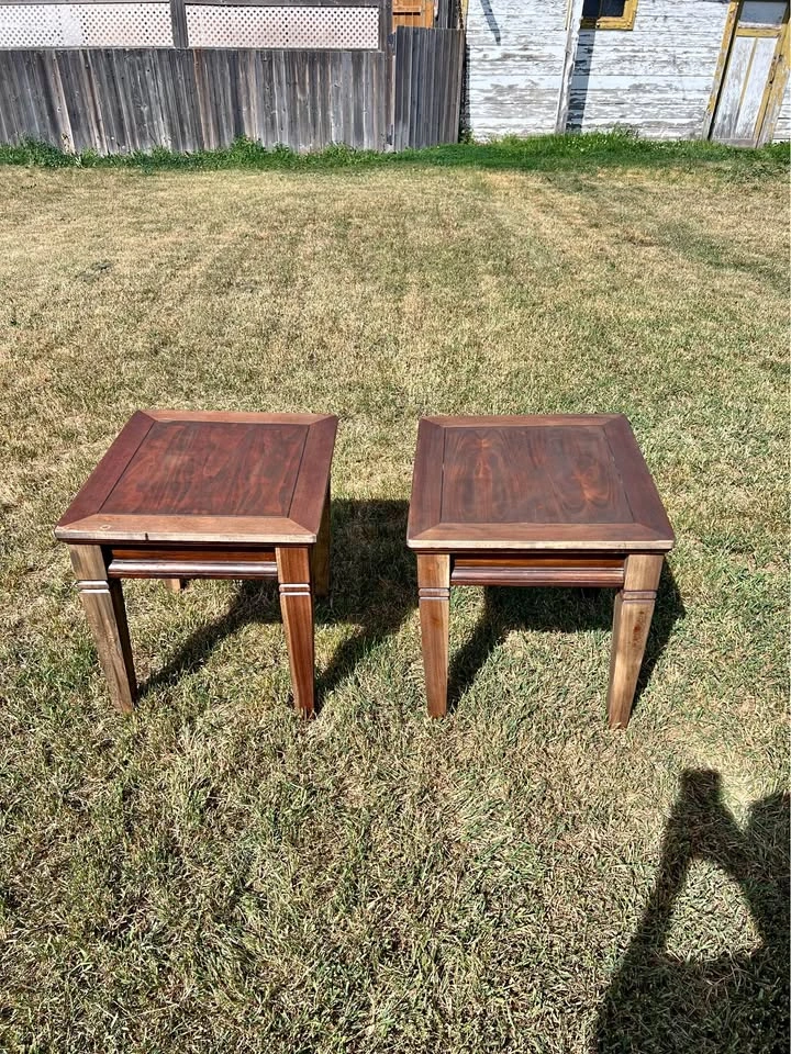 Refinished End Tables – Set of 2 – Solid Wood