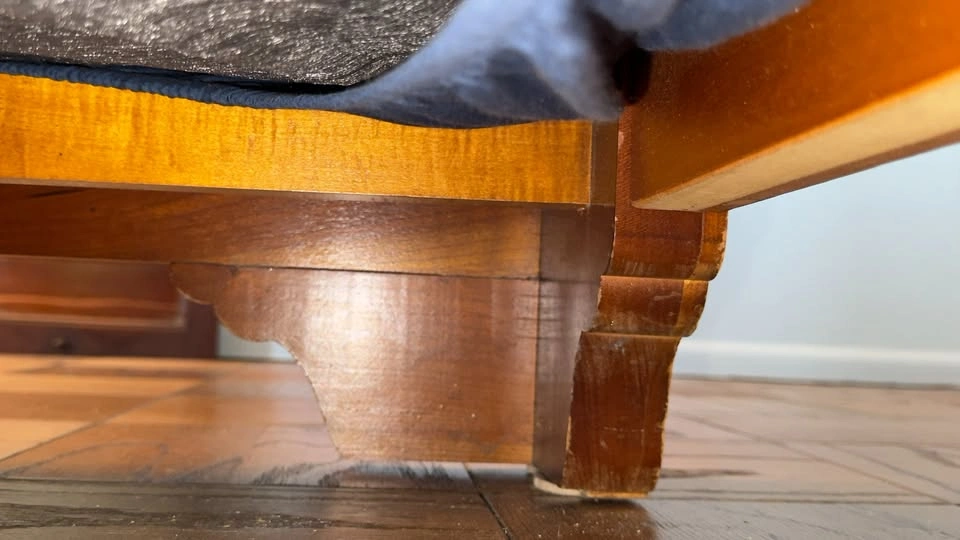 Queen Cherry Wood Sleigh Bed Frame- Late 20th Century - photo 4