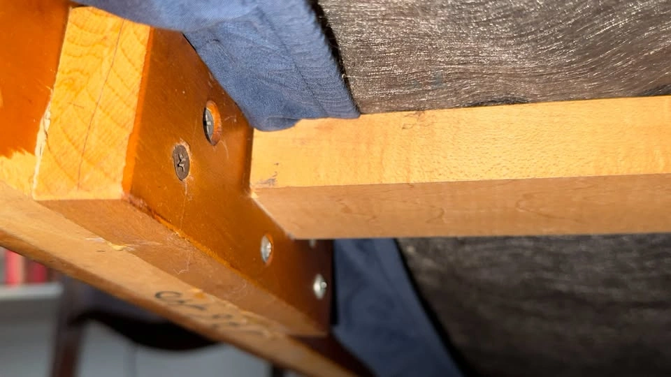 Queen Cherry Wood Sleigh Bed Frame- Late 20th Century - photo 5
