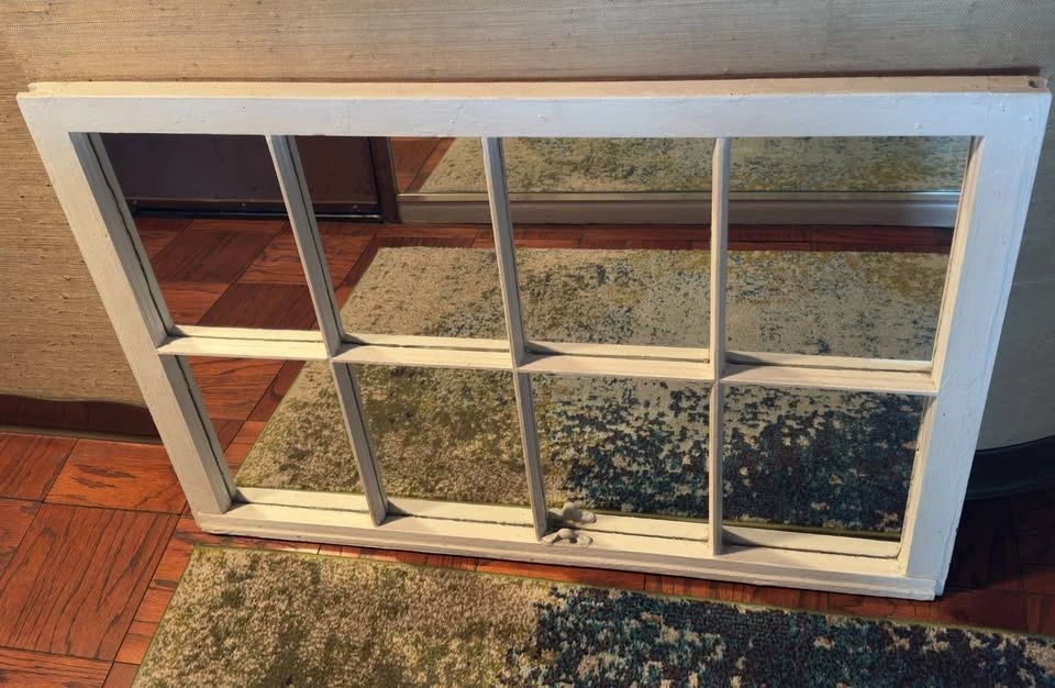 Large 1800s Antique 8-Pane Window Mirror - photo 2