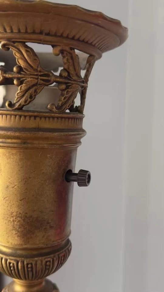 Antique 1930s Art Deco Brass & Onyx Torchiere Floor Lamp - photo 4
