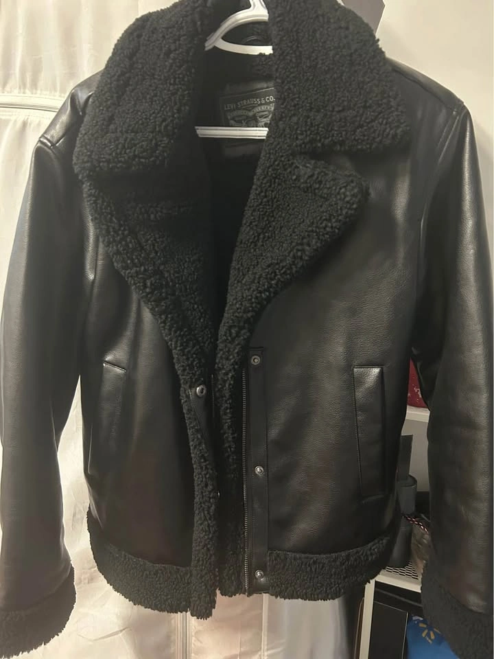 Levis leather fur jacket