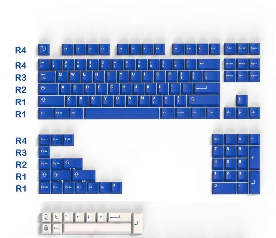 Aifei White on Blue Keycaps - photo 2